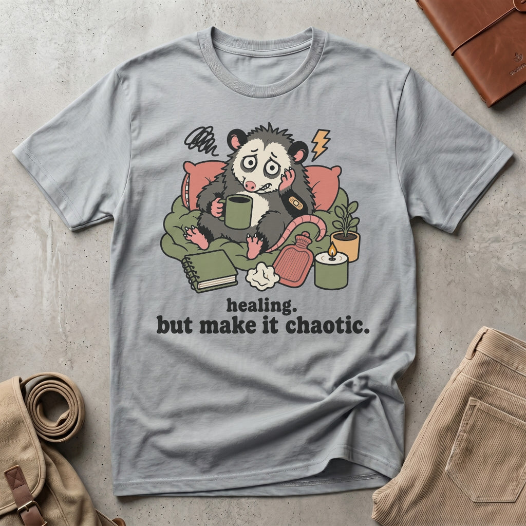 chaotic healing opossum. T-Shirt