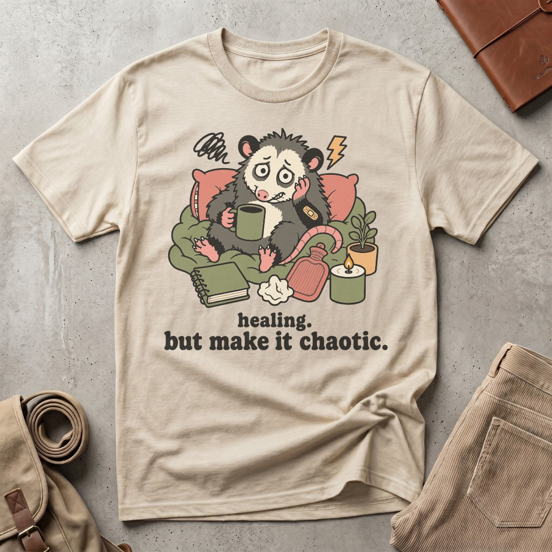 chaotic healing opossum. T-Shirt