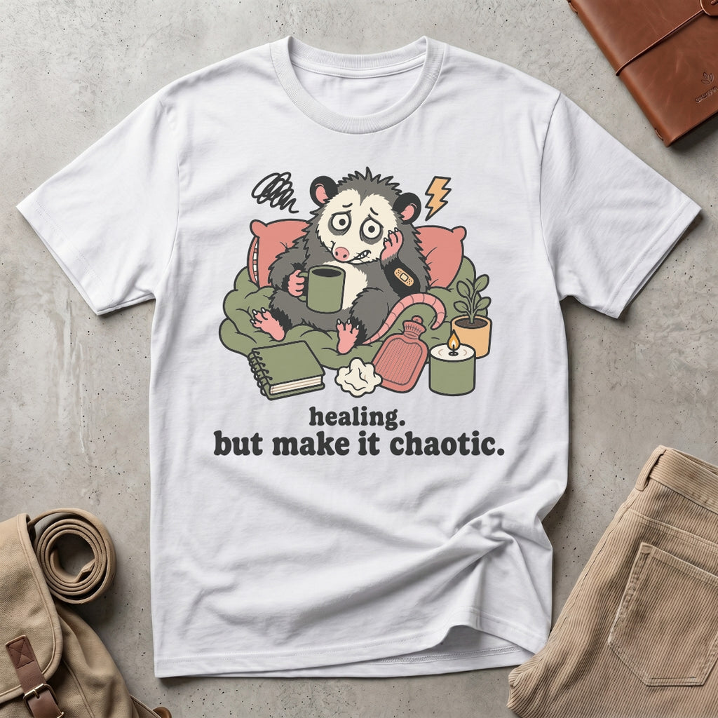 chaotic healing opossum. T-Shirt