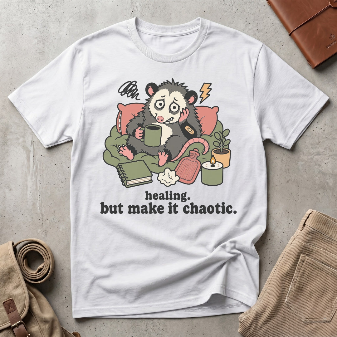 chaotic healing opossum. T-Shirt