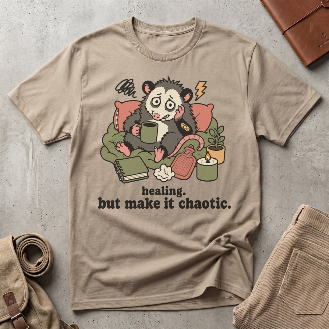 chaotic healing opossum. T-Shirt